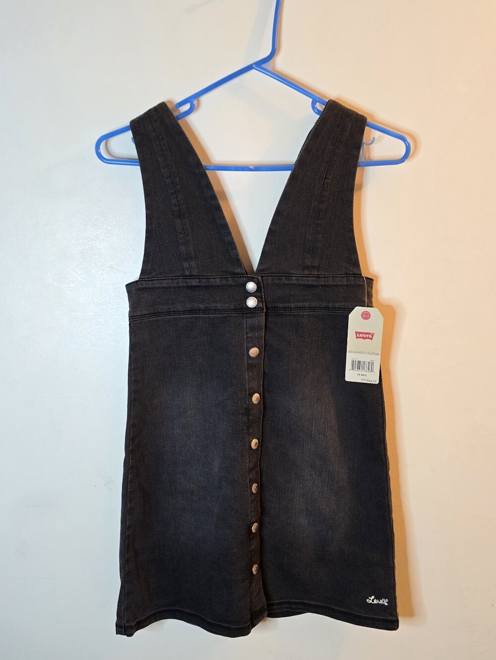 Levi’s Black Denim Snap Front Girls Dress Size 10